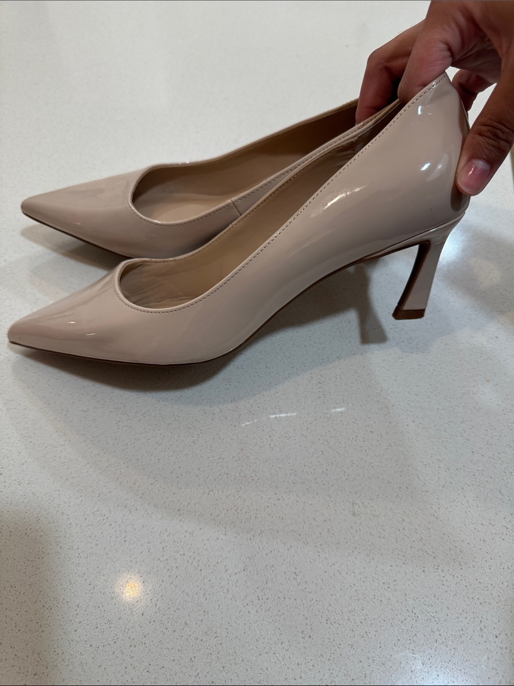 Kelly & Katie Nude Pointed-Toe Low Heel Pumps - Picture 2 of 6